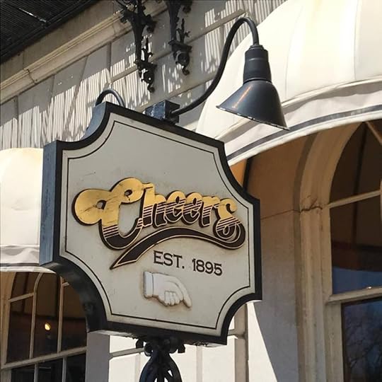 Cheers sign outside the Cheers bar in Boston