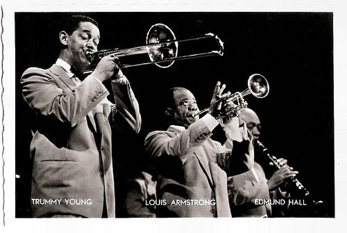 Louis Armstrong, Trummy Young and Edmund Hall