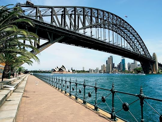 Sydney waterfront with harbour bridge and opera house