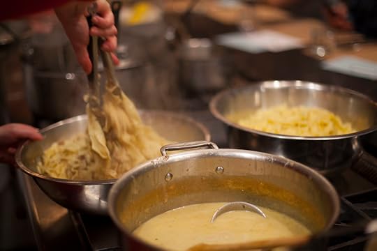  Third Course: Pappardelle with Fennel Cream, Italian Sausage, Sheep’s Milk Tomme, found on page 255 in The Vermont Non-GMO Cookbook. 