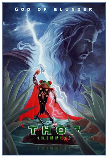 Thor Poster Oil painting on watercolor paper mounted on hardboard ~14x21 inches