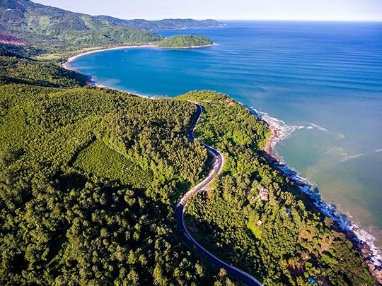 A corner of Hai Van Pass from above, Danang, Vietnam