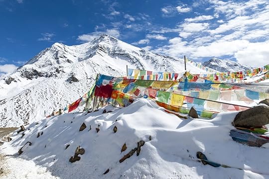 Mountains with snow in winter in Tibet