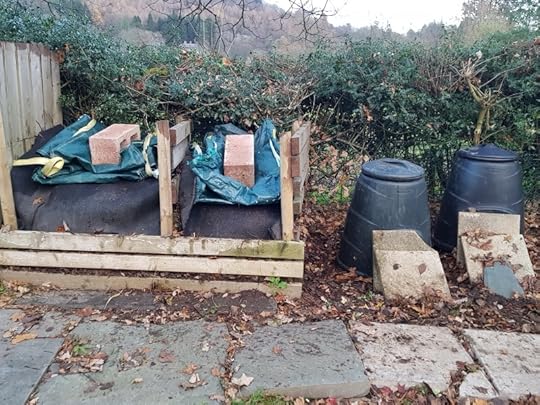 The Compost Houses sitting waiting for next year