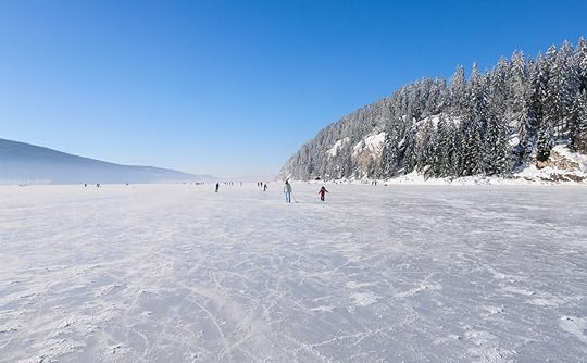 Winter scenery in Switzerland, Lake Joux, Canton Vaud