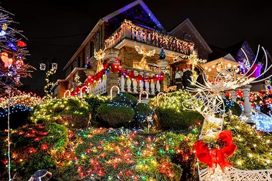 Christmas decoration of a house in Dykers Height, New York City