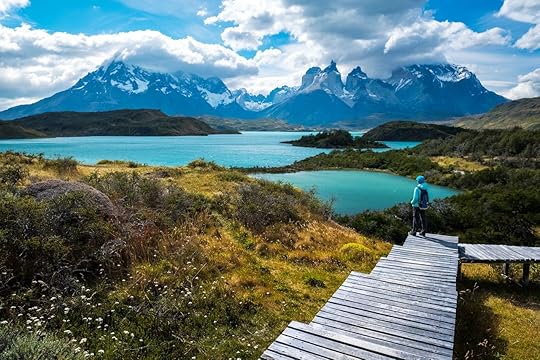 Hiker in Torres del Paine National Park, Chile