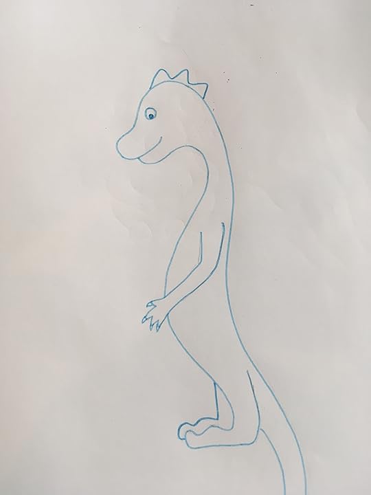 Long thin blue dragon