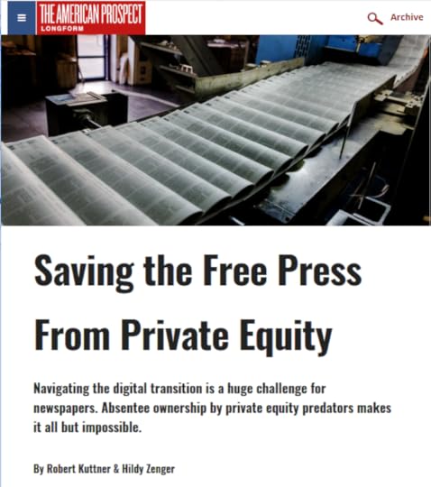American Prospect: Saving the Free Press From Private Equity