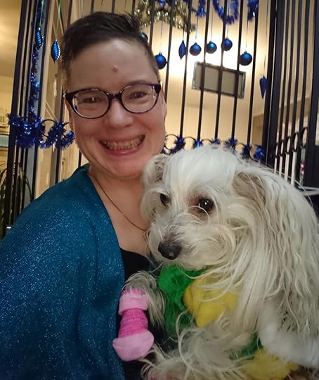 Petal and I sang Christmas carols with neighbours last night. I still find many things about Christmas hard and/or triggering, including some carols, but I enjoy singing.<br />.<br />.<br />.<br />#cherylrainfield #YAwriter #LGBTQwriter #booknerd #bookworm #ireadYA #survivor #feminist