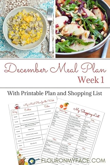 December Weekly Meal Plan Week 1 with free printable menu plan and grocery shopping list.