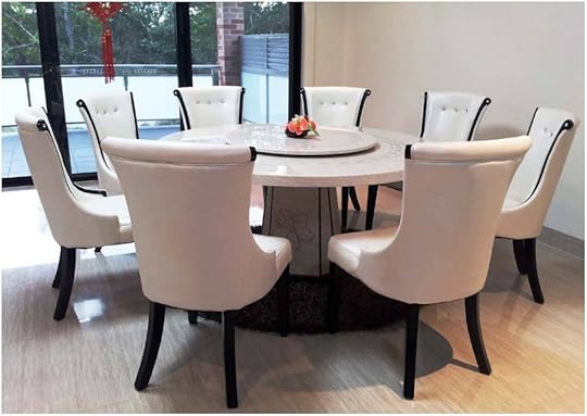 Marble top Kitchen Table Furniture Round Glass Dining Table and Chairs Sale
