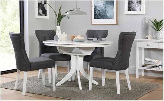 Extendable Kitchen Table and Chairs Hudson Bewley White Round Extending Dining Table 4 6