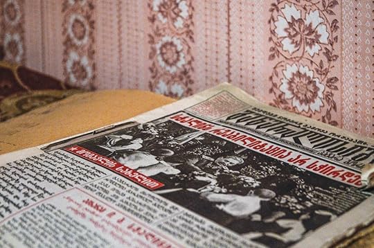 Old newspaper from Stalin's secret printing house in Tbilisi, Georgia