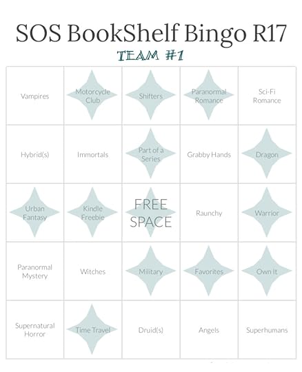 SOS book shelf bingo card