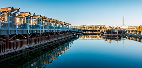 Afternoon view of the 17th Street Canal Pump Station in New Orleans as viewed from the road