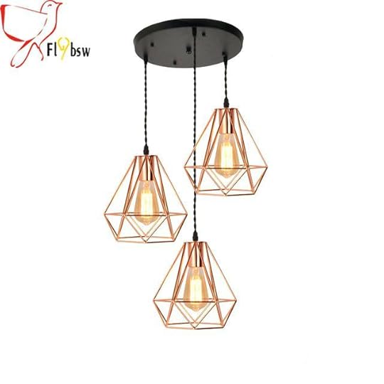 rosegold lampe modern rose gold birdcage pendant heads plating metal cage retro hanging lamp loft rose gold lamp