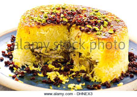 persischer reiskuchen chin persischer reiskuchen mit hahnchen