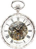 image of a pocket watch in white and crystal