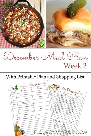December Weekly Meal Plan Week 2 with free printable meal plan and shopping list