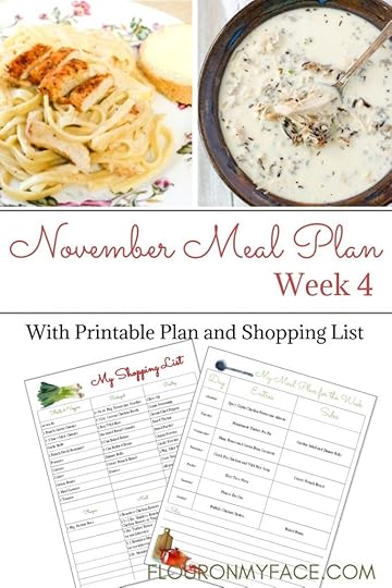 November Weekly Meal Plan Week 4 with free meal planning menu and printable shopping list.
