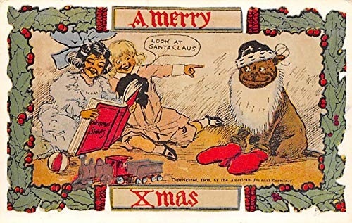 a merry xmas vintage postcard