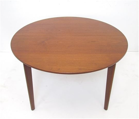 Danish Teak Round Expandable Dining Table by H P Hansen Teak Kitchen Tables