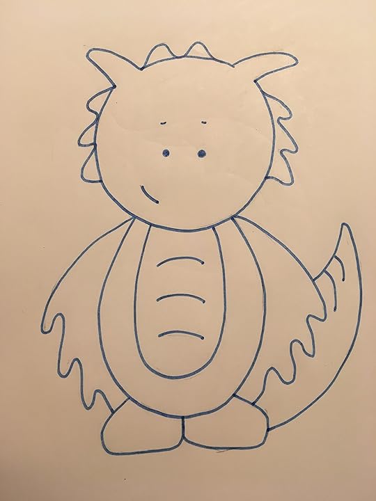 Blue dragon floppy wings cartoonish