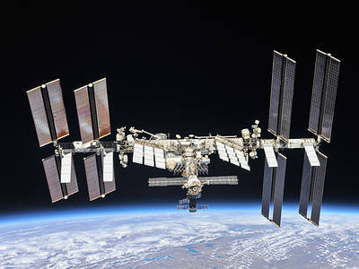 The ISS in low earth orbit (NASA/JPL)