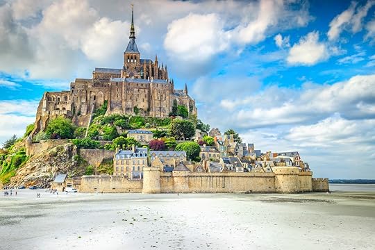 Beautiful Mont Saint Michel cathedral in Normandy, France