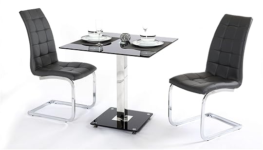 Black Glass Kitchen Table and Chairs 2 Seater Black Glass Dining Table and Chairs Homegenies