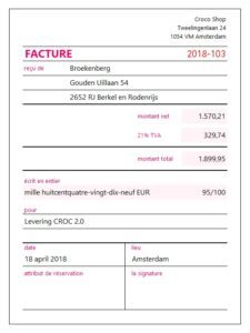 Kwitanties in Engels, Duits of Frans maken
