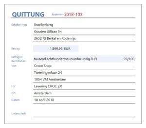 Kwitanties in Engels, Duits of Frans maken