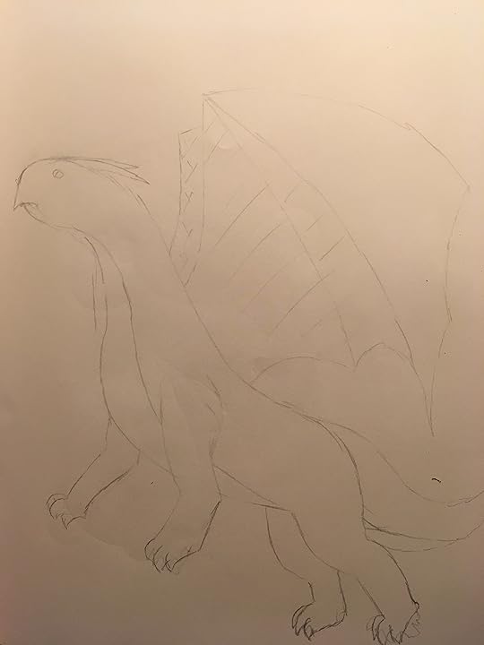 Dragon/big cat with wings like dinosaur