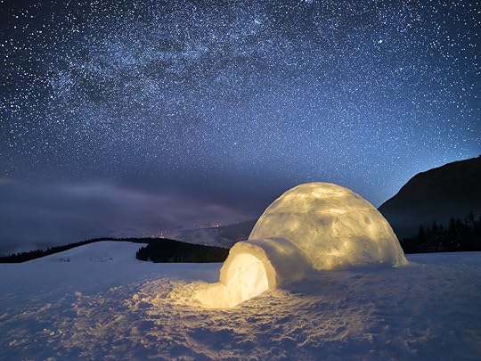 Igloo under the night sky