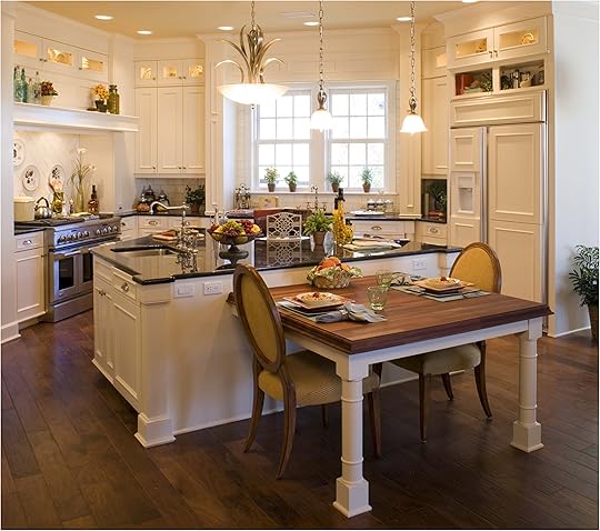Peregrine Homes Designed This Kitchen to Have An Old Kitchen island with attached Table