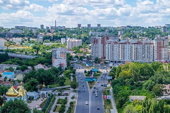 Traffic artery of a green city, Chisinau, Moldova
