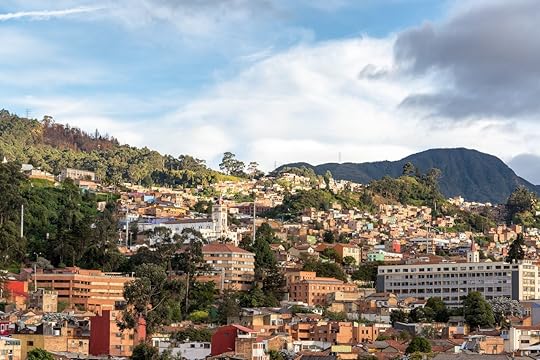 View of the neighborhoods of La Candelaria and Egipto in the historic center of Bogota, Colombia