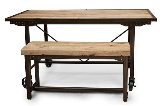 Hand Made Custom Farmhouse Reclaimed Wood Steel Dining Custom Made Kitchen Tables