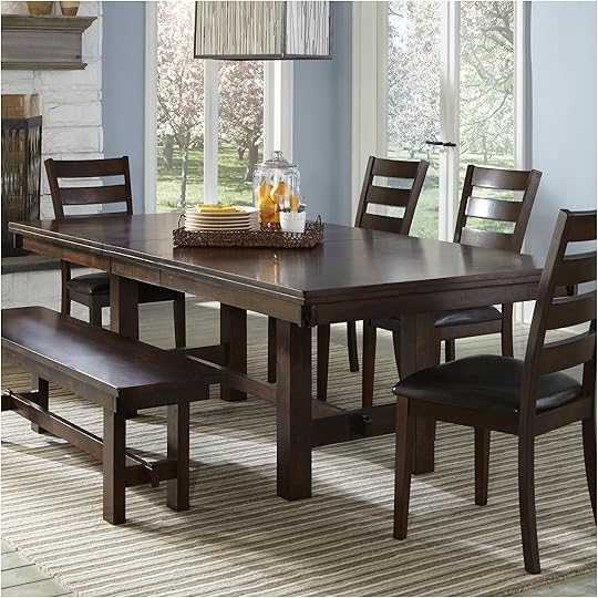 Intercon Kona Trestle Dining Table with Leaf Wayside Trestle Kitchen Table