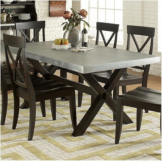 Furniture Dining and Kitchen Tables Farmhouse Industrial Trestle Kitchen Table