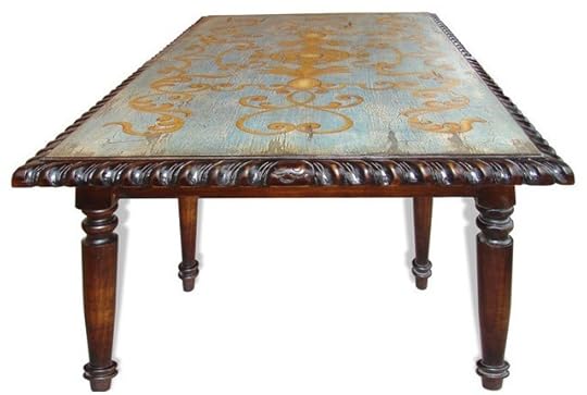 Old World Manchester Dining Table Natural Black and Old World Kitchen Table