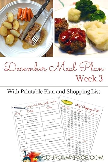 December weekly meal plan week 3 with free menu and shopping list printable