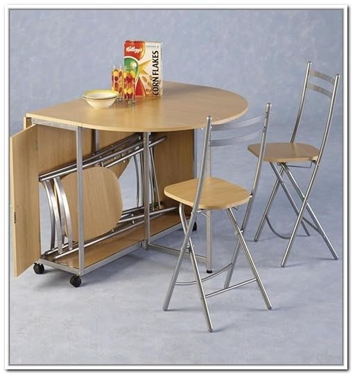 Folding Kitchen Table with Chair Storage Folding Chair Drop Leaf Table with Folding Chair Storage