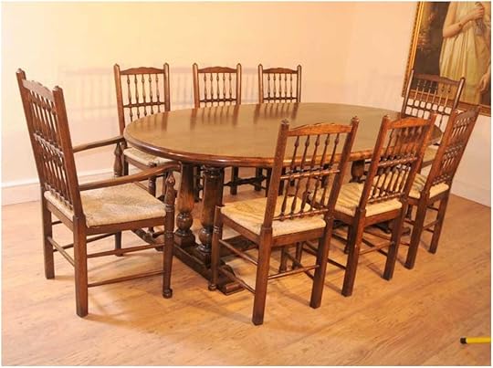 Oak Kitchen Refectory Table Dining Set Spindleback Chairs Oak Chairs for Kitchen Table