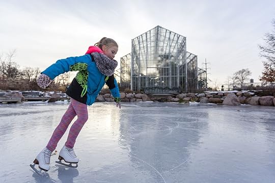 girl ice skating on a rink in rockford, illinois