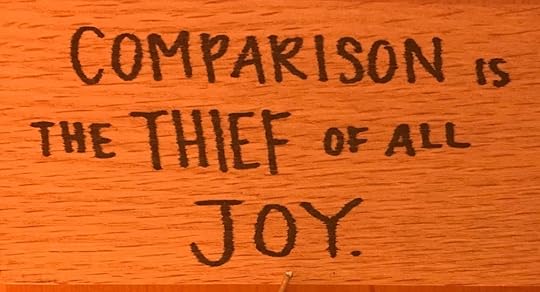  With gratitude to Katie Meleney for this tiny wooden sign that hangs above my desk to remind me… 