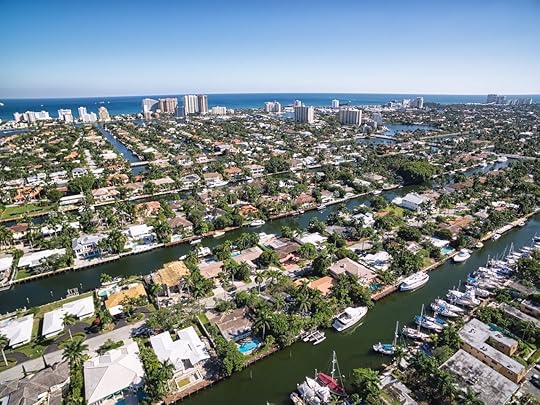 Aerial view of Fort Lauderdale Las Olas Isles, Florida