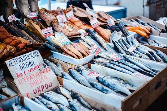 Dried and smoked fish at the fish market