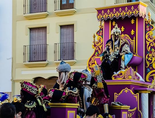 Parade on the occasion of the Epiphany holiday in Malaga province in Spain